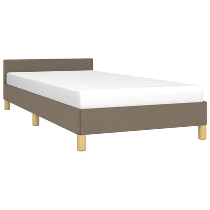 Estrutura cama cabeceira 90x190 cm tecido castanho-acinzentado