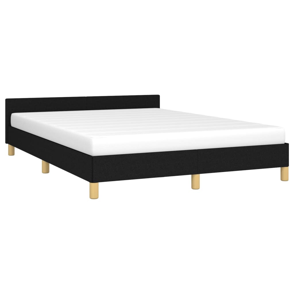 Estrutura de cama c/ cabeceira 140x190 cm tecido preto