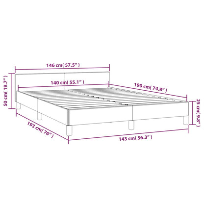 Estrutura de cama c/ cabeceira 140x190 cm tecido preto