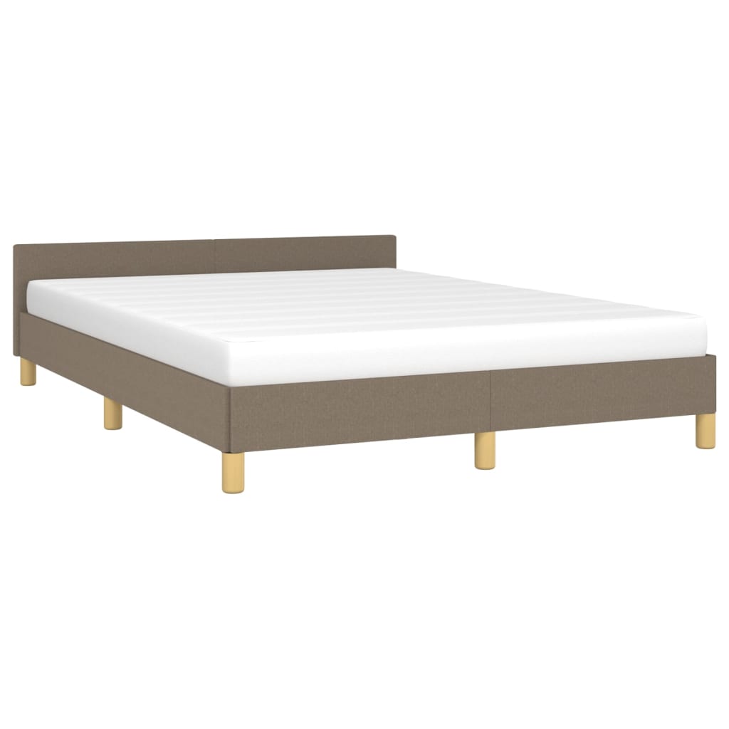 Estrutura cama cabeceira 140x190 cm tecido castanho-acinzentado