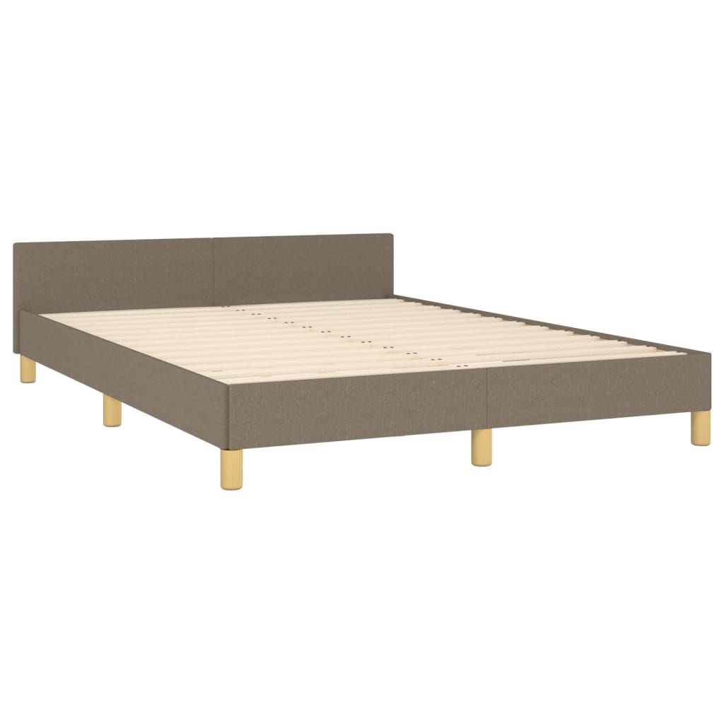 Estrutura cama cabeceira 140x190 cm tecido castanho-acinzentado