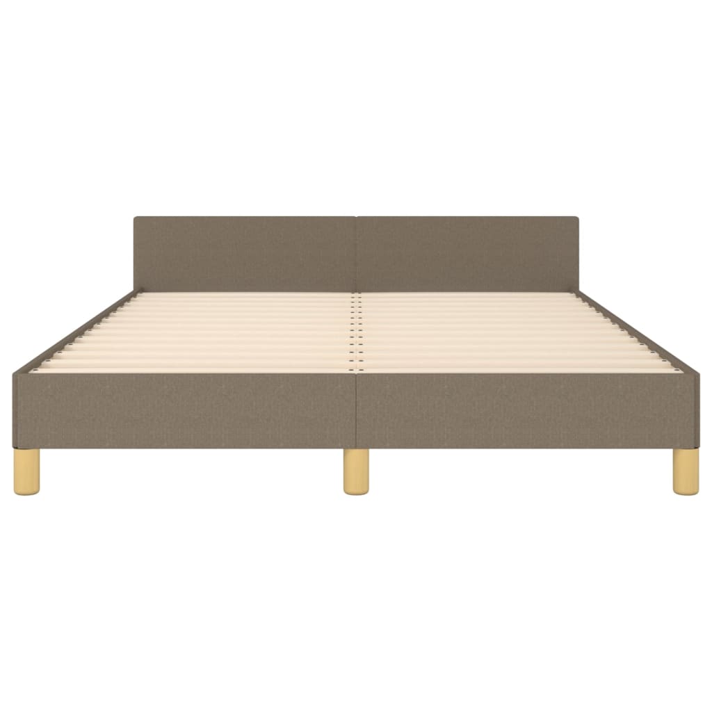 Estrutura cama cabeceira 140x190 cm tecido castanho-acinzentado