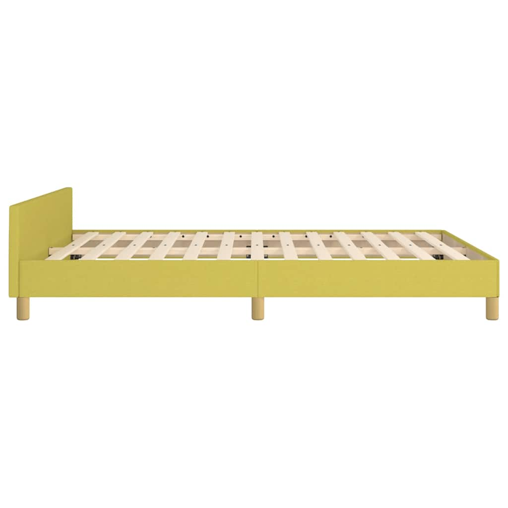 Estrutura de cama sem colchão 140x190 cm tecido verde