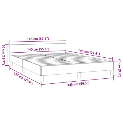 Estrutura de cama sem colchão 140x190 cm tecido verde