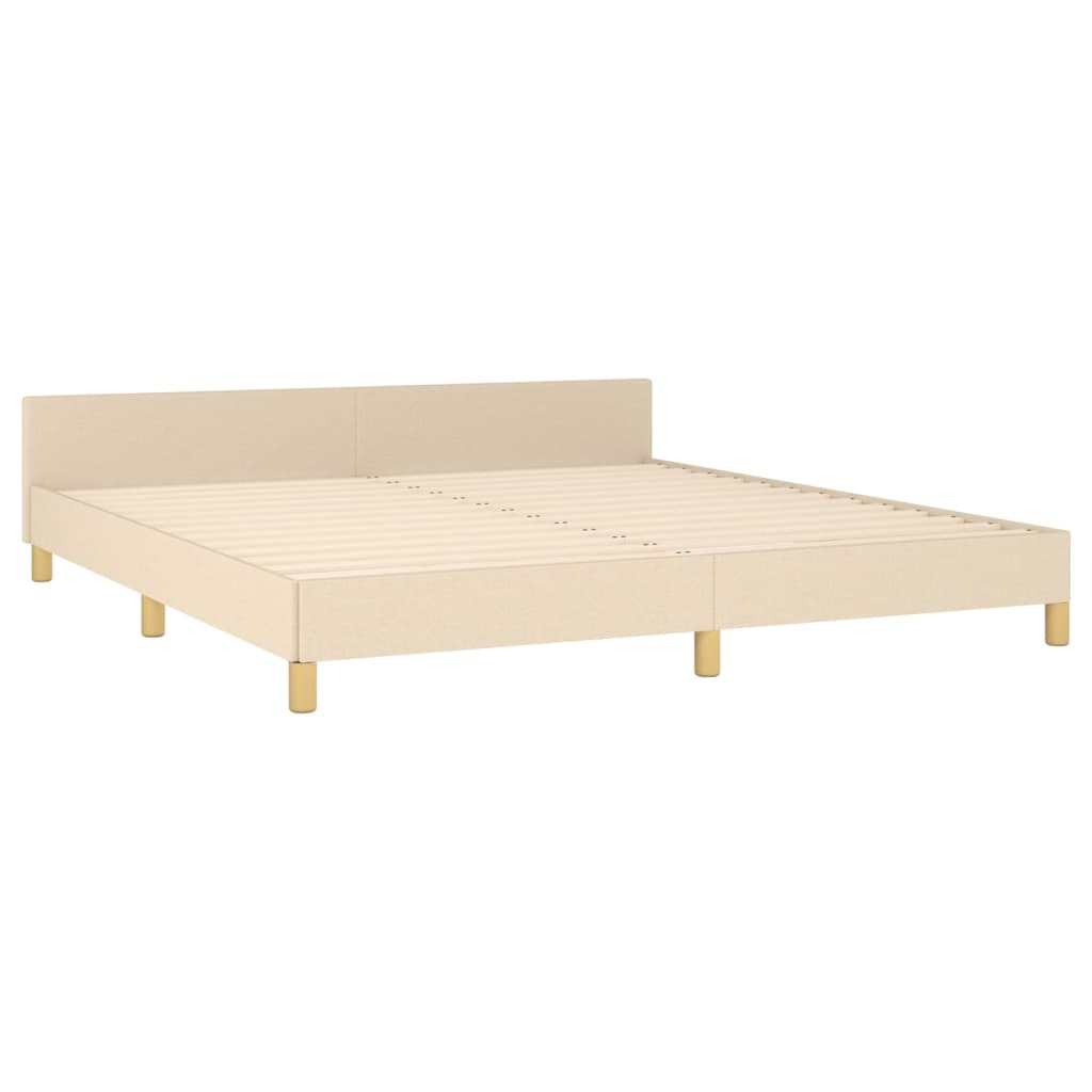 Estrutura de cama sem colchão 160x200 cm tecido cor creme