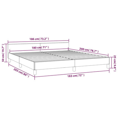 Estrutura de cama 180x200 cm tecido cinzento-claro