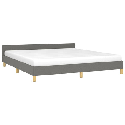 Estrutura de cama 180x200 cm tecido cinzento-escuro