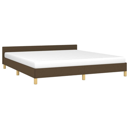 Estrutura de cama 180x200 cm tecido castanho-escuro