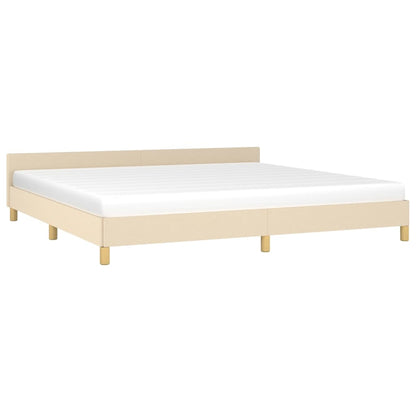 Estrutura de cama com cabeceira 200x200 cm tecido cor creme