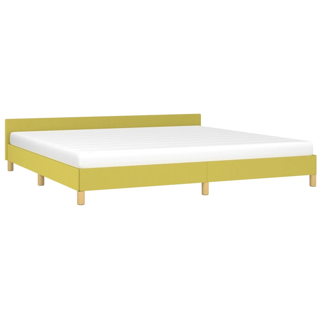 vvidaXL Estrutura de cama com cabeceira 200x200 cm tecido verde