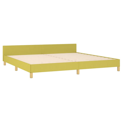 vvidaXL Estrutura de cama com cabeceira 200x200 cm tecido verde