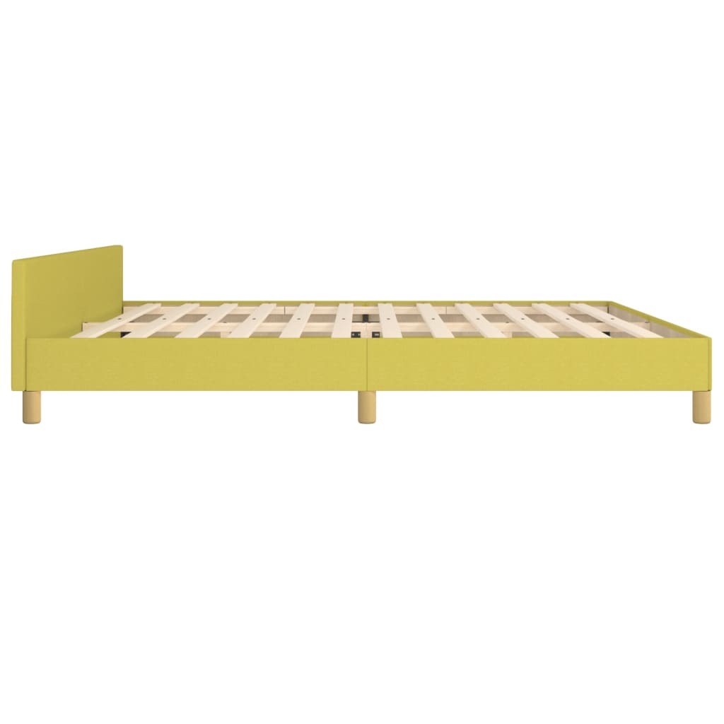 vvidaXL Estrutura de cama com cabeceira 200x200 cm tecido verde