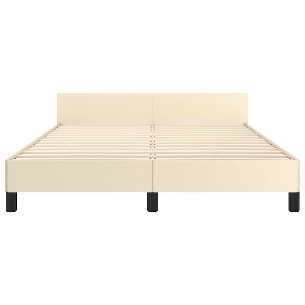 Estrutura cama c/ cabeceira sem colchão 140x190 cm creme