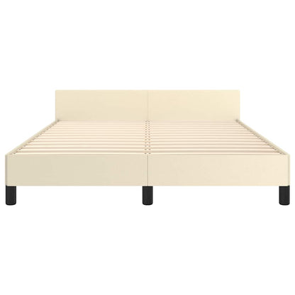 Estrutura cama c/ cabeceira sem colchão 140x190 cm creme