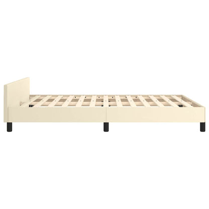 Estrutura cama c/ cabeceira sem colchão 140x190 cm creme