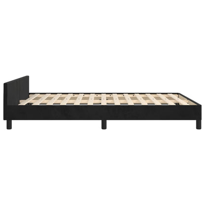 Estrutura de cama c/ cabeceira 140x190 cm veludo preto