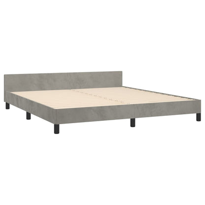 Estrutura de cama c/ cabeceira 180x200 cm veludo cinzento-claro