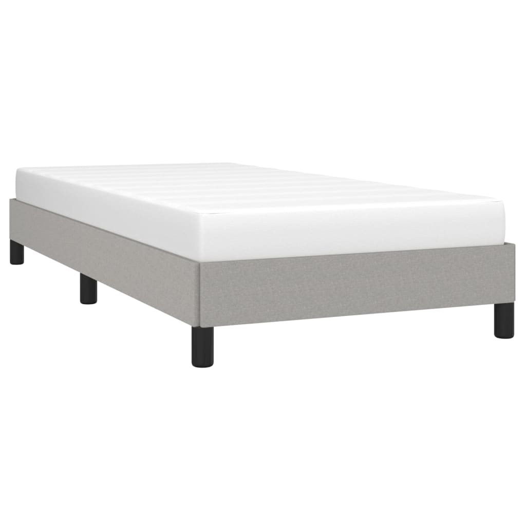 Estrutura de cama de solteiro 90x190 cm tecido cinzento-claro