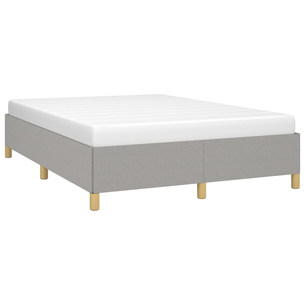 Estrutura de cama de casal 135x190 cm tecido cinzento-claro