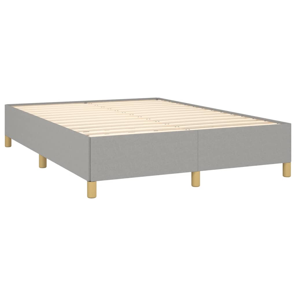 Estrutura de cama de casal 135x190 cm tecido cinzento-claro