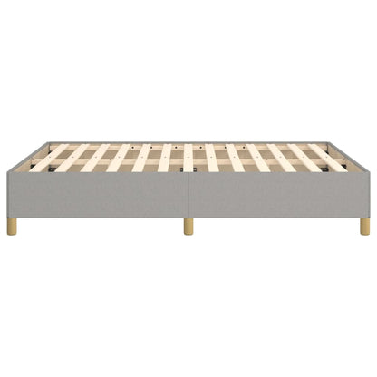 Estrutura de cama de casal 135x190 cm tecido cinzento-claro