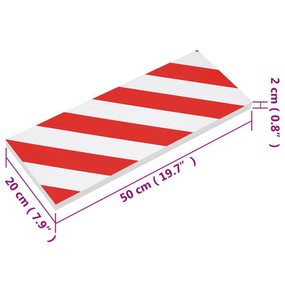 Protetores de parede 6 pcs 50x20x2cm espuma EVA vermelho/branco