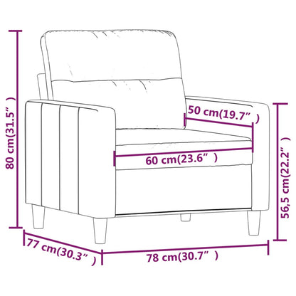 Poltrona tecido 60 cm cinzento-claro