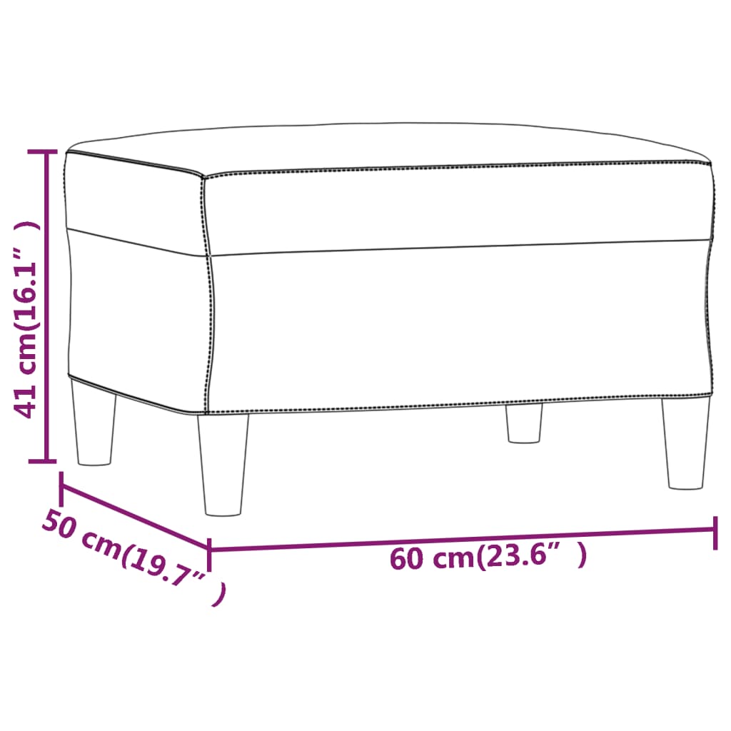 Apoio de pés 60x50x41 cm couro artificial cor creme