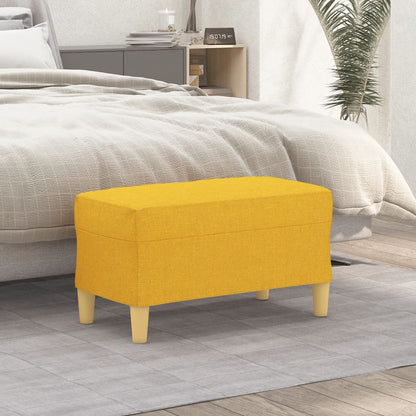 Banco 70x35x41 cm tecido amarelo-claro