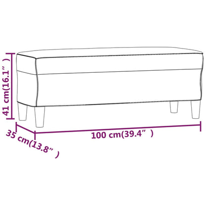 Banco 100x35x41 cm tecido cinza-claro