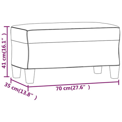 Banco 70x35x41 cm couro artificial cinza