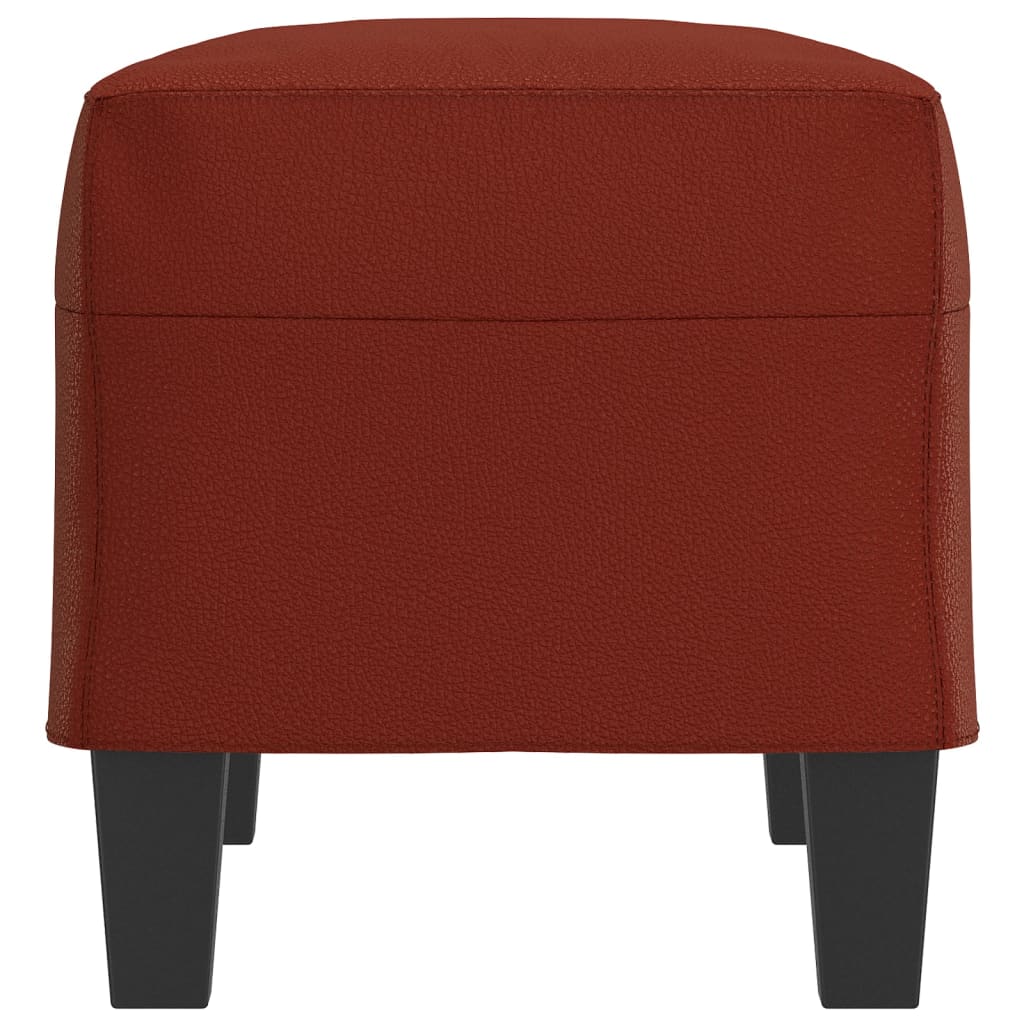 Banco 70x35x41 cm couro artificial vermelho tinto