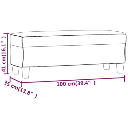 Banco 100x35x41 cm couro artificial cinzento