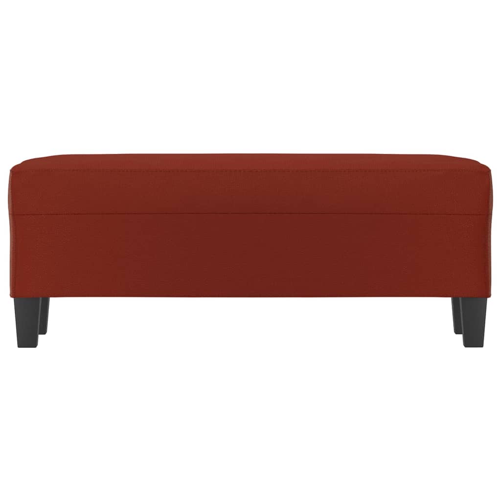 Banco 100x35x41 cm couro artificial vermelho tinto