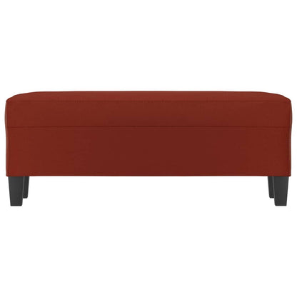 Banco 100x35x41 cm couro artificial vermelho tinto