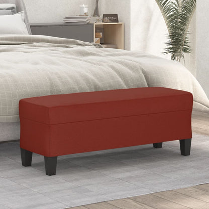 Banco 100x35x41 cm couro artificial vermelho tinto