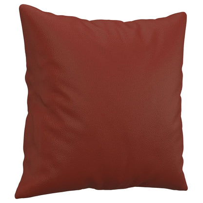 Almofadas decoração 2 pcs 40x40 cm couro artif. vermelho tinto