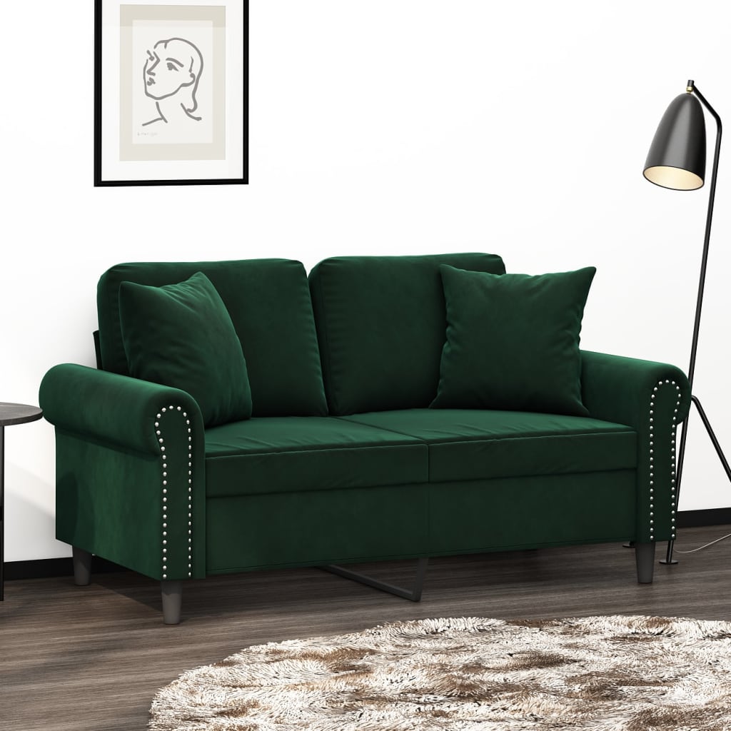 Almofadas decorativas 2 pcs 40x40 cm veludo verde-escuro