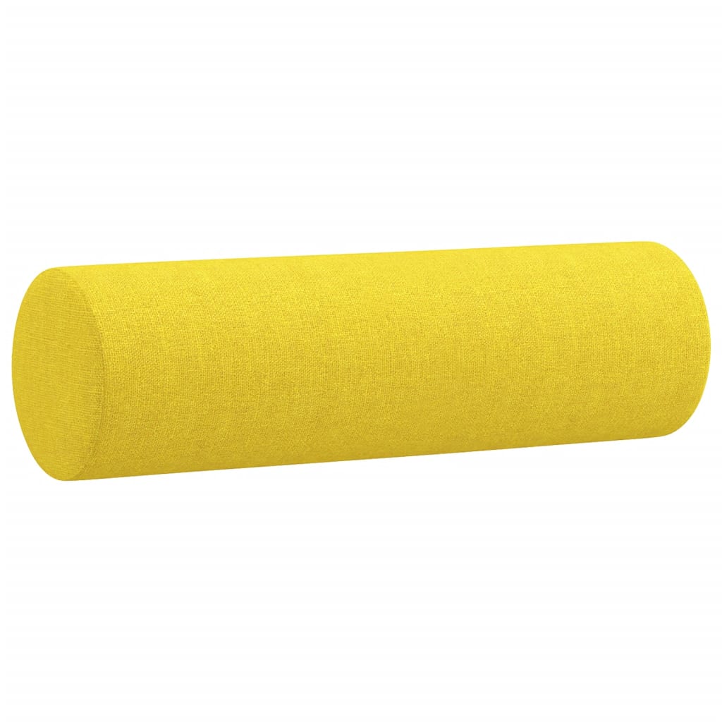 Almofadas decorativas 2 pcs Ø15x50 cm tecido amarelo-claro