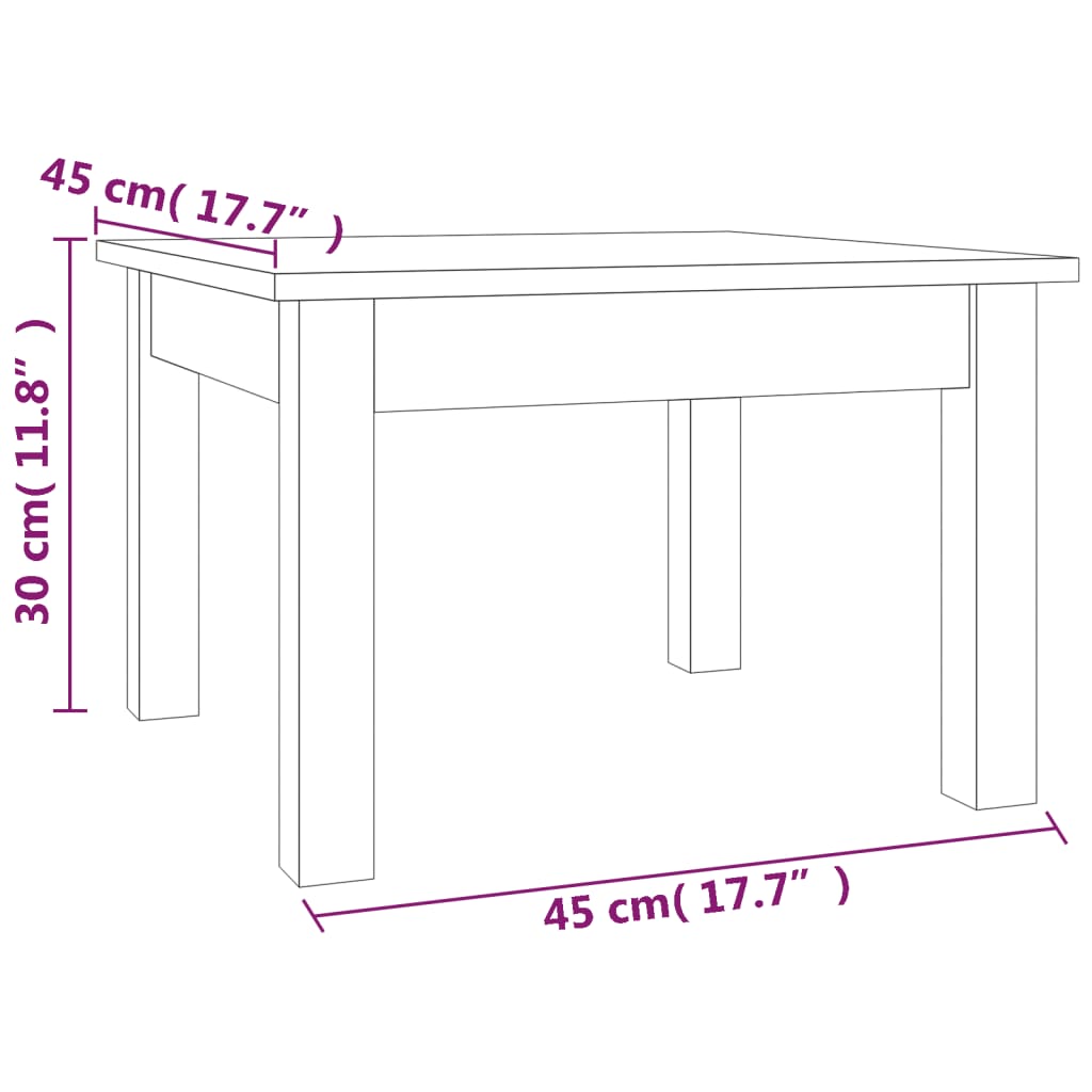 Mesa de centro 45x45x30 cm pinho maciço castanho mel