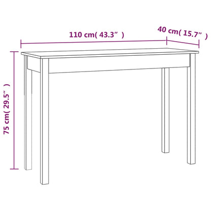 Consola de Entrada Quinn - 110 x 40 x 75 cm - Cor Cinzento - Madeira de Pinho Maciça - Design Rústico