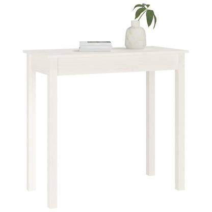 Mesa consola 80x40x75 cm madeira de pinho maciça branco