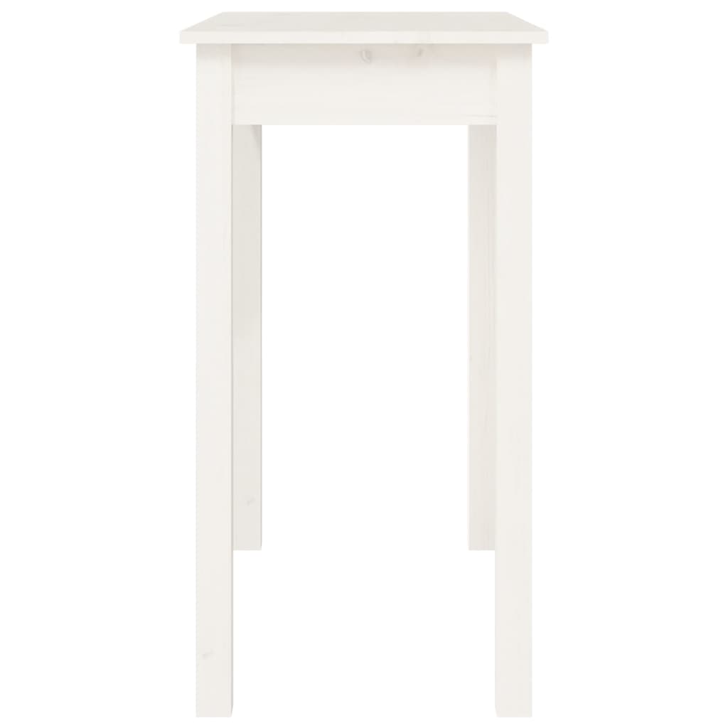 Mesa consola 80x40x75 cm madeira de pinho maciça branco