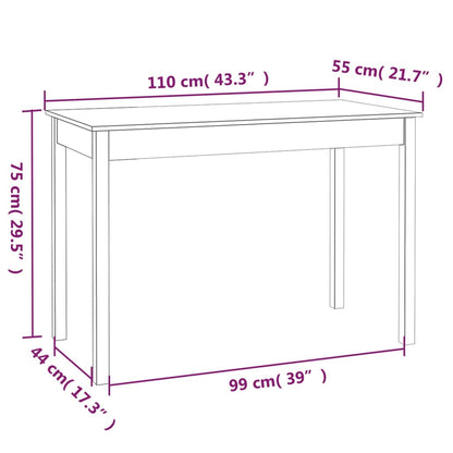 Mesa de jantar 110x55x75cm madeira de pinho maciça castanho mel