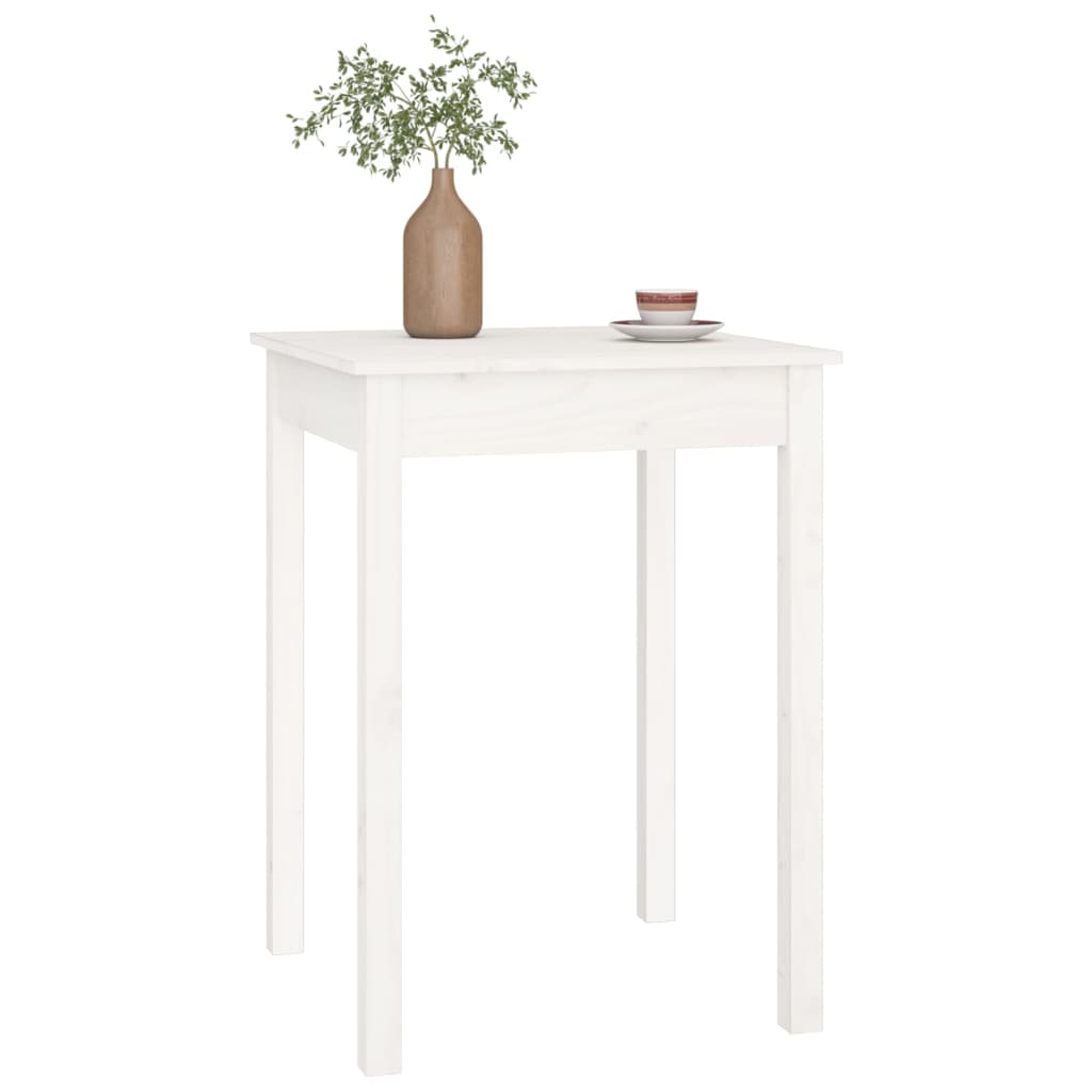 Mesa de jantar 55x55x75 cm madeira de pinho maciça branco