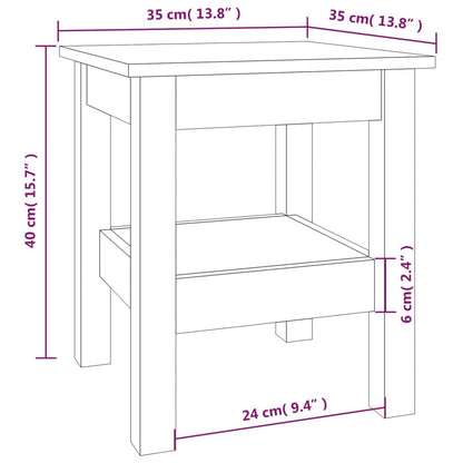 Mesa de centro 35x35x40 cm pinho maciço preto