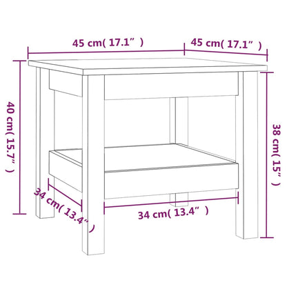 Mesa de centro 45x45x40 cm pinho maciço branco