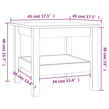 Mesa de centro 45x45x40 cm pinho maciço cinza