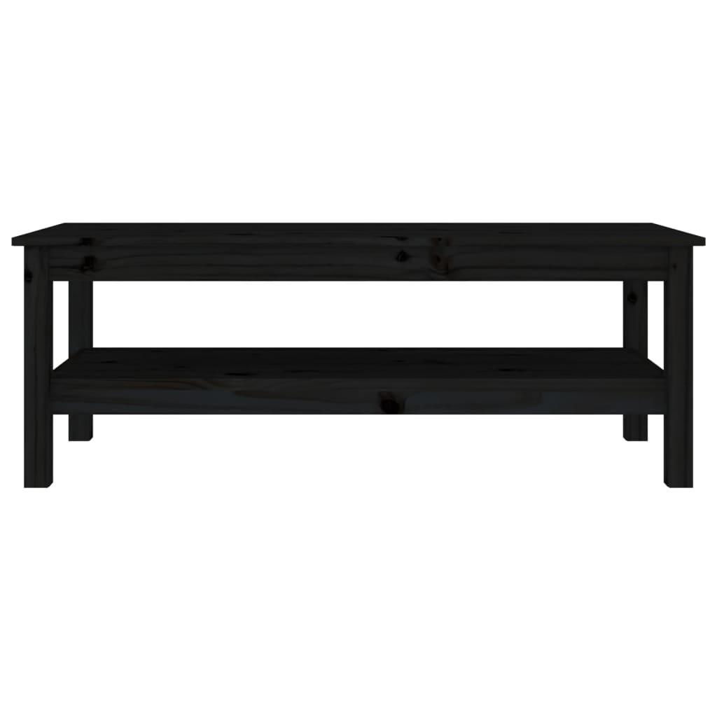 Mesa de centro 110x50x40 cm pinho maciço preto