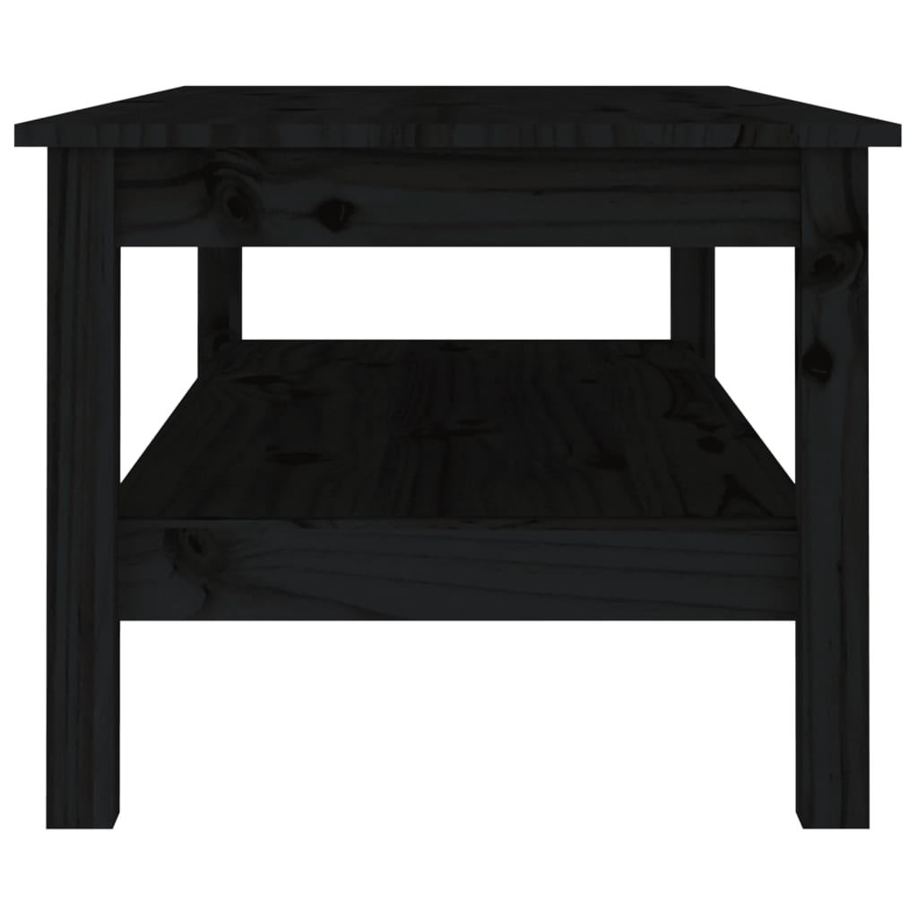 Mesa de centro 110x50x40 cm pinho maciço preto